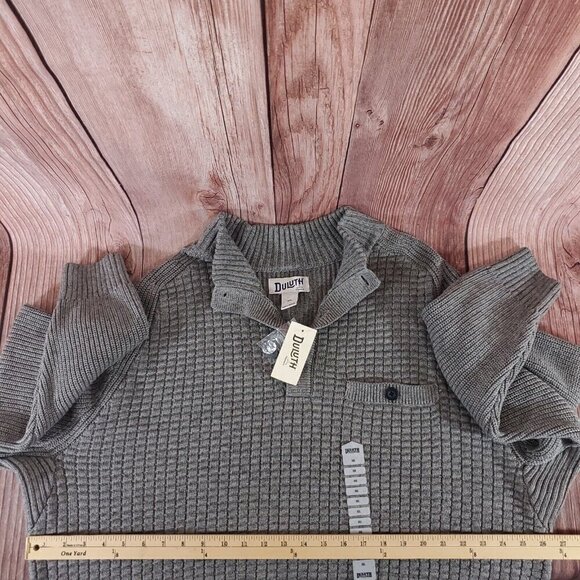 NWT Duluth Trading Co Mens XXL Burly Retirement Button Mock Sweater Cotton Knit - Picture 13 of 14